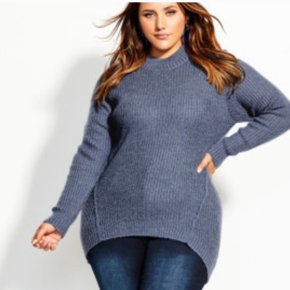 NWT City Chic Trendy Plus Striking Sweater S/16